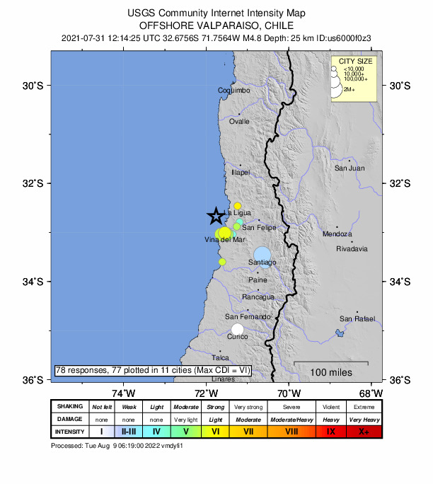 Did You Feel It? map: shaking reported by the public