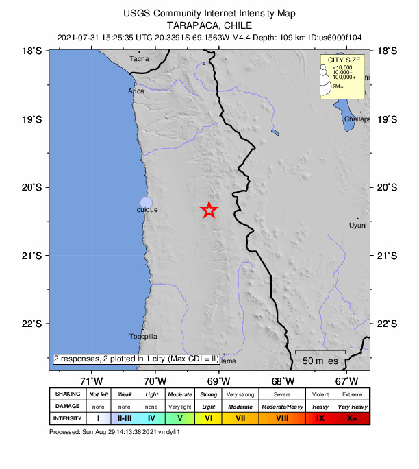 Did You Feel It? map: shaking reported by the public