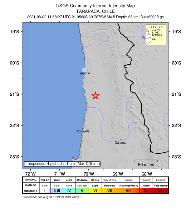 Did You Feel It? map: shaking reported by the public