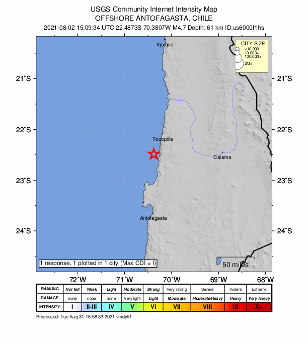 Did You Feel It? map: shaking reported by the public