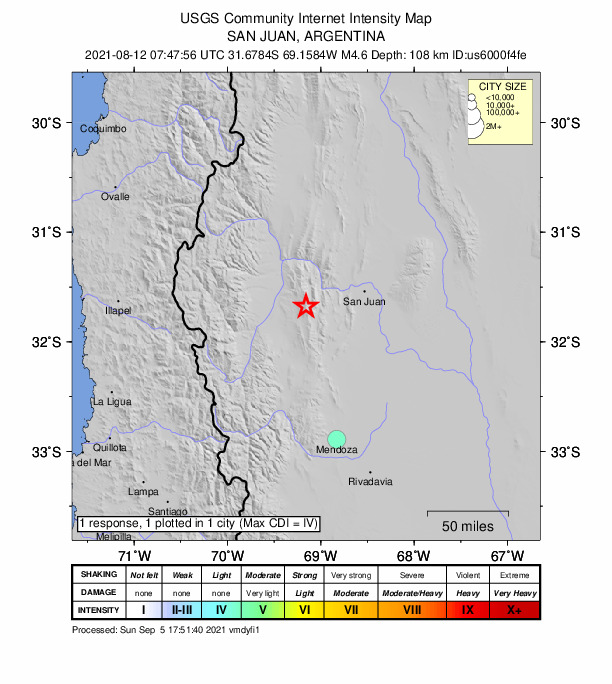 Did You Feel It? map: shaking reported by the public