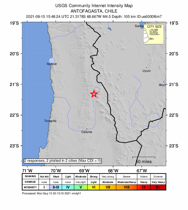 Did You Feel It? map: shaking reported by the public