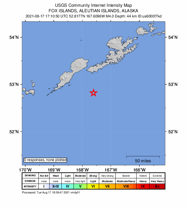 Did You Feel It? map: shaking reported by the public