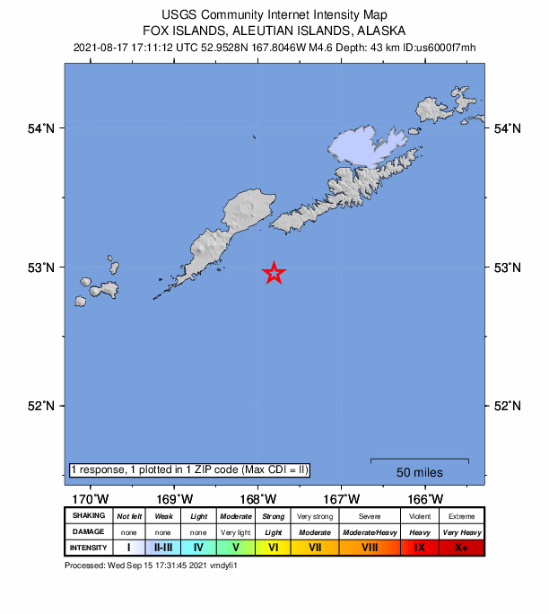 Did You Feel It? map: shaking reported by the public