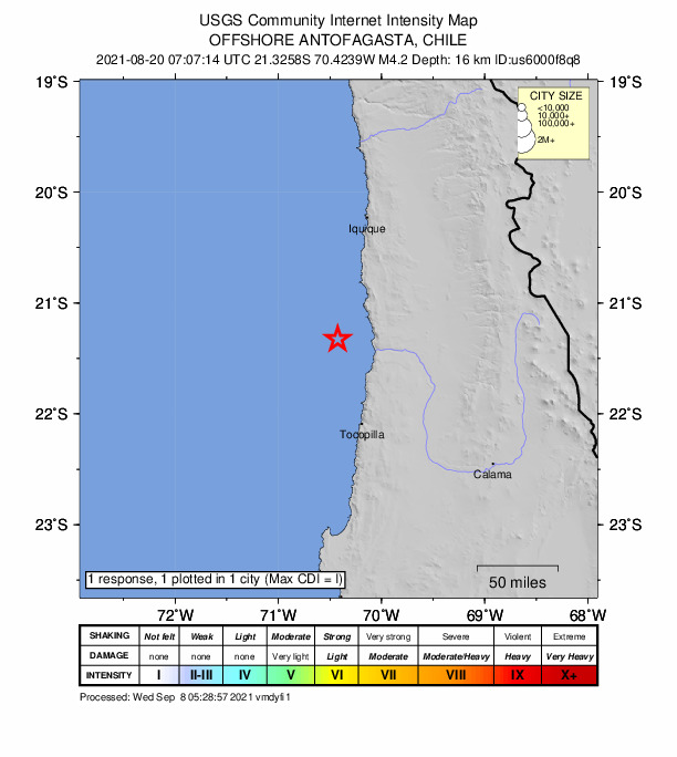 Did You Feel It? map: shaking reported by the public
