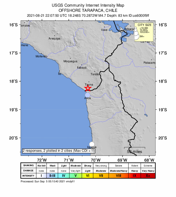 Did You Feel It? map: shaking reported by the public