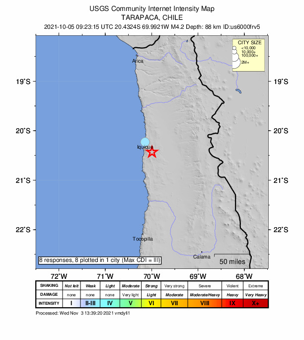 Did You Feel It? map: shaking reported by the public