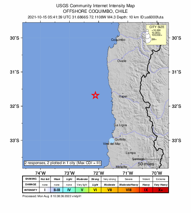 Did You Feel It? map: shaking reported by the public