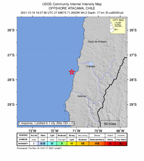 Did You Feel It? map: shaking reported by the public