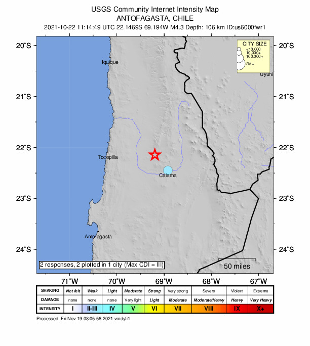 Did You Feel It? map: shaking reported by the public