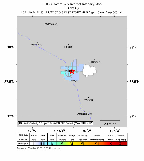 Did You Feel It? map: shaking reported by the public