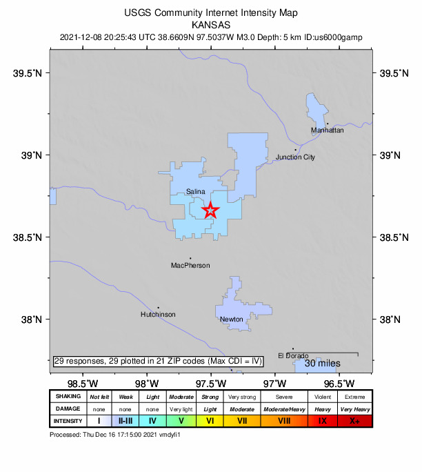 Did You Feel It? map: shaking reported by the public