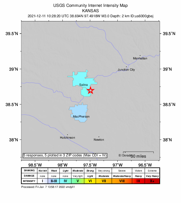 Did You Feel It? map: shaking reported by the public