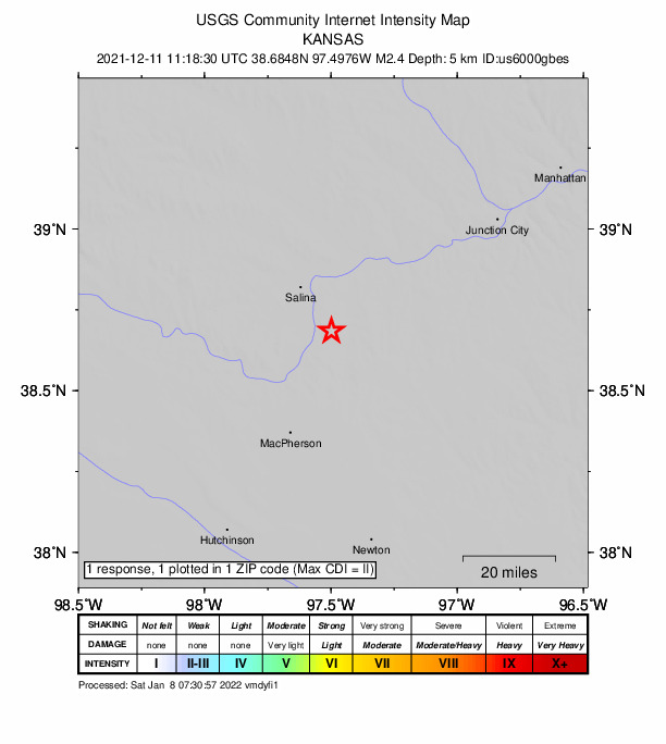 Did You Feel It? map: shaking reported by the public