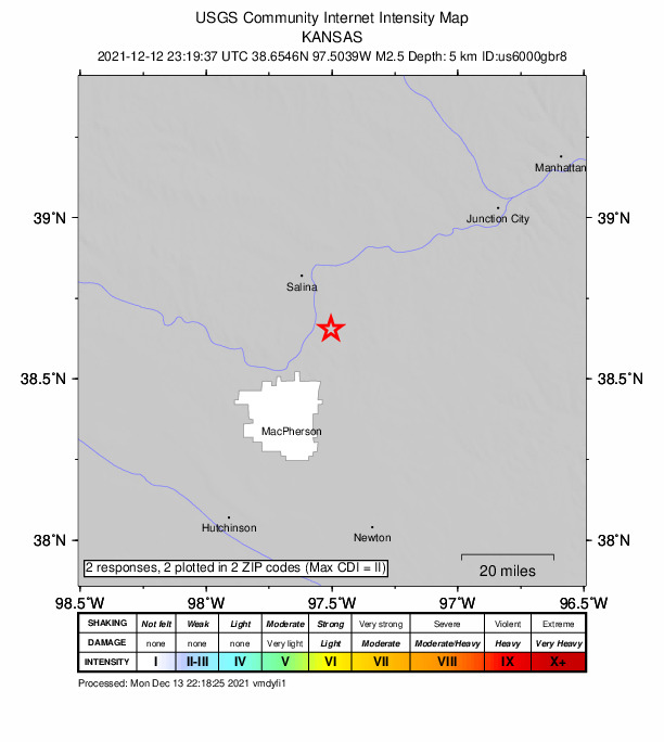 Did You Feel It? map: shaking reported by the public