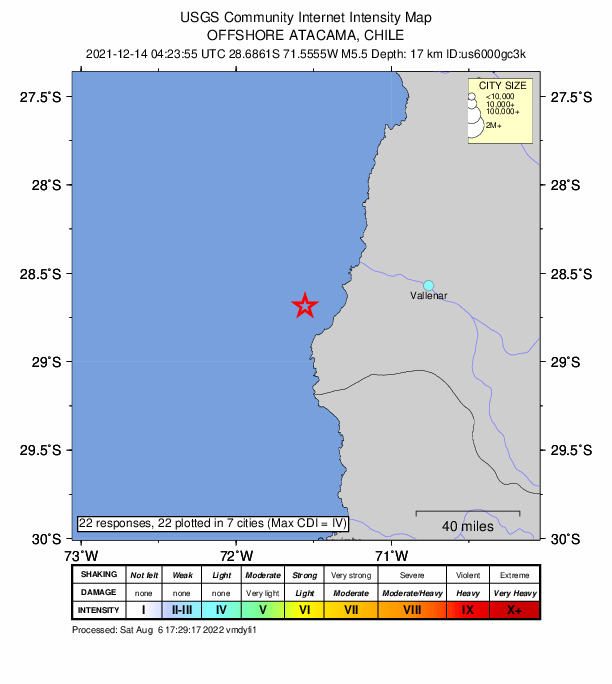 Did You Feel It? map: shaking reported by the public