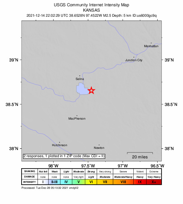 Did You Feel It? map: shaking reported by the public