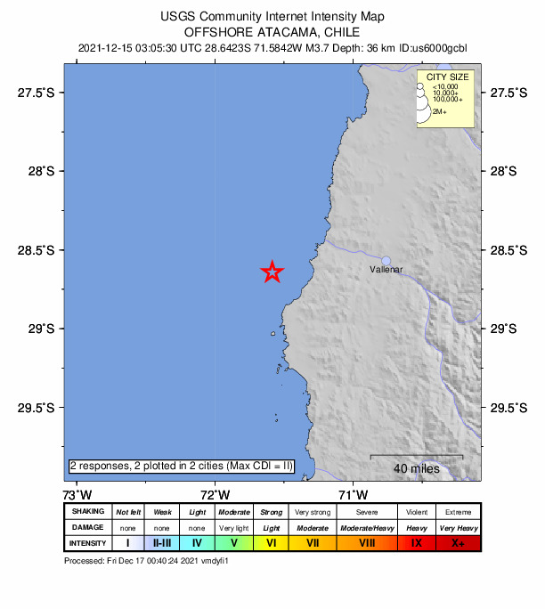 Did You Feel It? map: shaking reported by the public