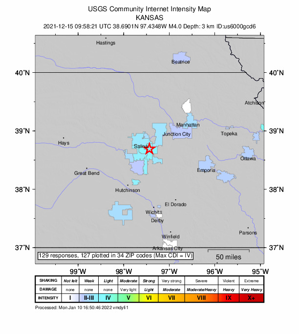Did You Feel It? map: shaking reported by the public