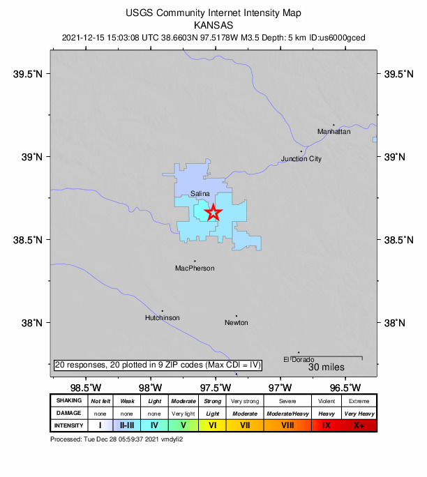 Did You Feel It? map: shaking reported by the public
