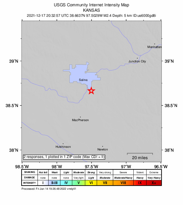 Did You Feel It? map: shaking reported by the public