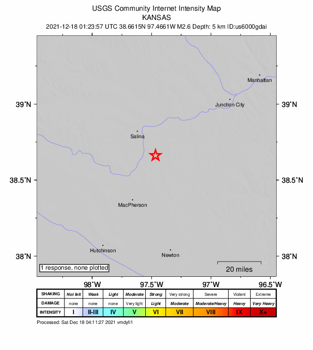 Did You Feel It? map: shaking reported by the public