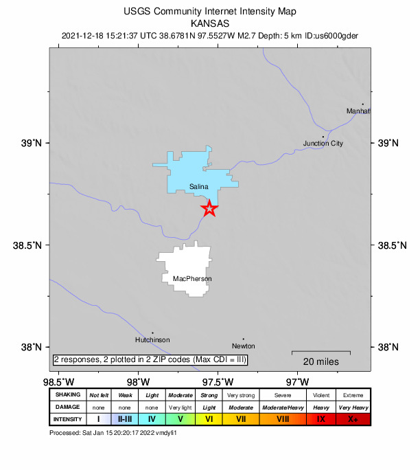 Did You Feel It? map: shaking reported by the public