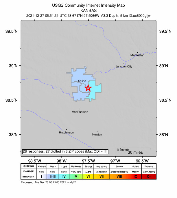 Did You Feel It? map: shaking reported by the public