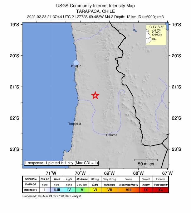 Did You Feel It? map: shaking reported by the public