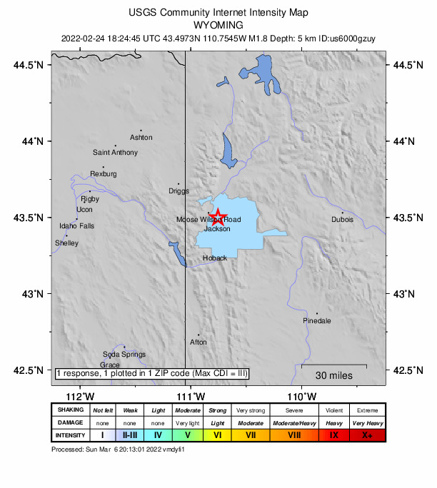 Did You Feel It? map: shaking reported by the public
