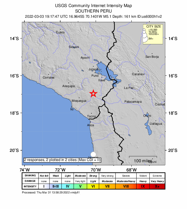 Did You Feel It? map: shaking reported by the public