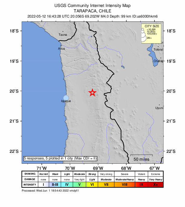 Did You Feel It? map: shaking reported by the public