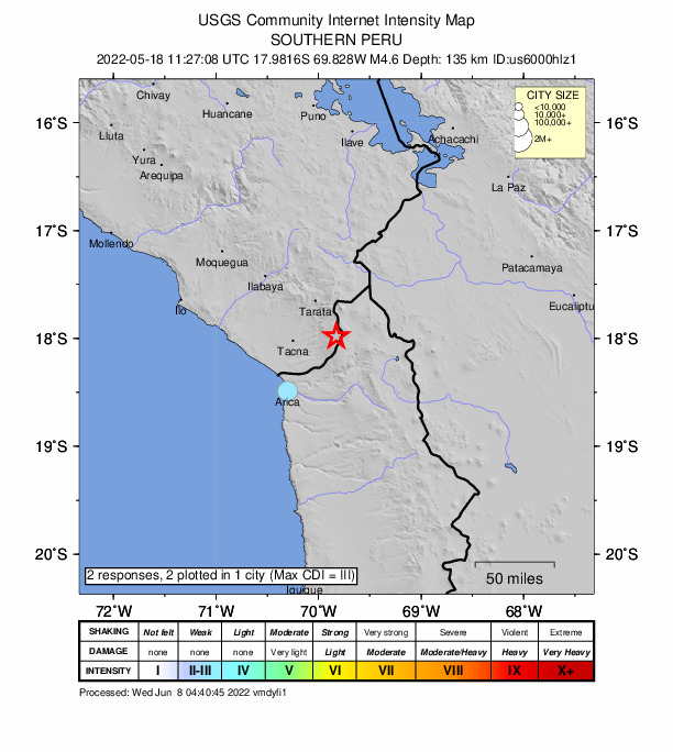 Did You Feel It? map: shaking reported by the public