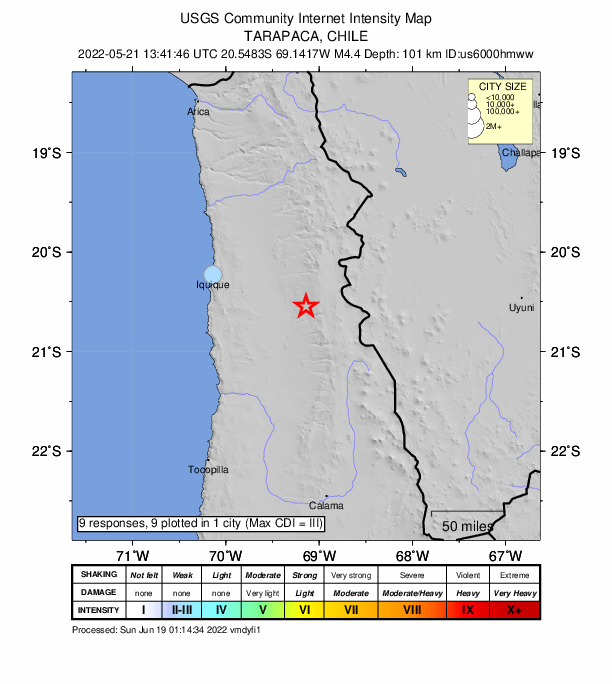 Did You Feel It? map: shaking reported by the public