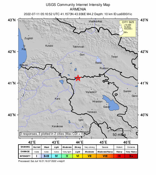 Did You Feel It? map: shaking reported by the public
