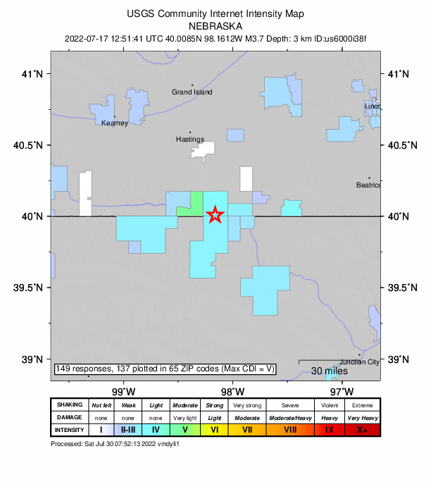 Did You Feel It? map: shaking reported by the public