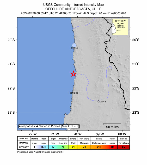 Did You Feel It? map: shaking reported by the public