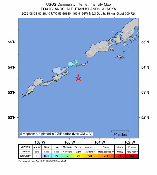 Did You Feel It? map: shaking reported by the public
