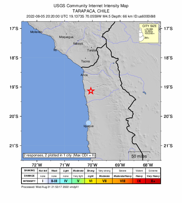 Did You Feel It? map: shaking reported by the public