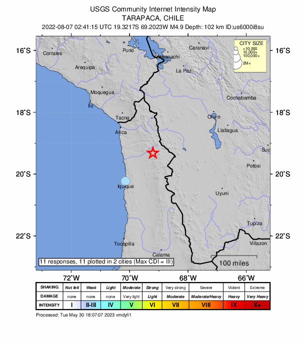Did You Feel It? map: shaking reported by the public