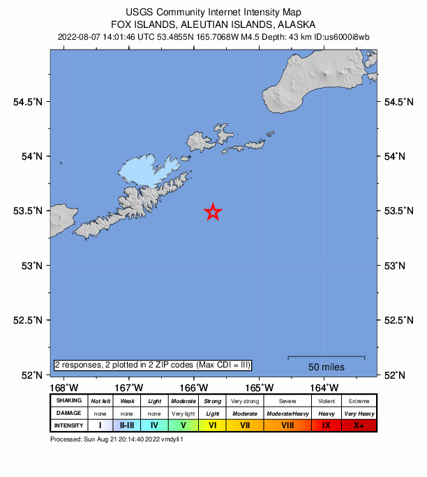 Did You Feel It? map: shaking reported by the public