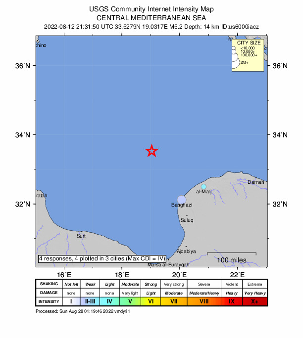 Did You Feel It? map: shaking reported by the public