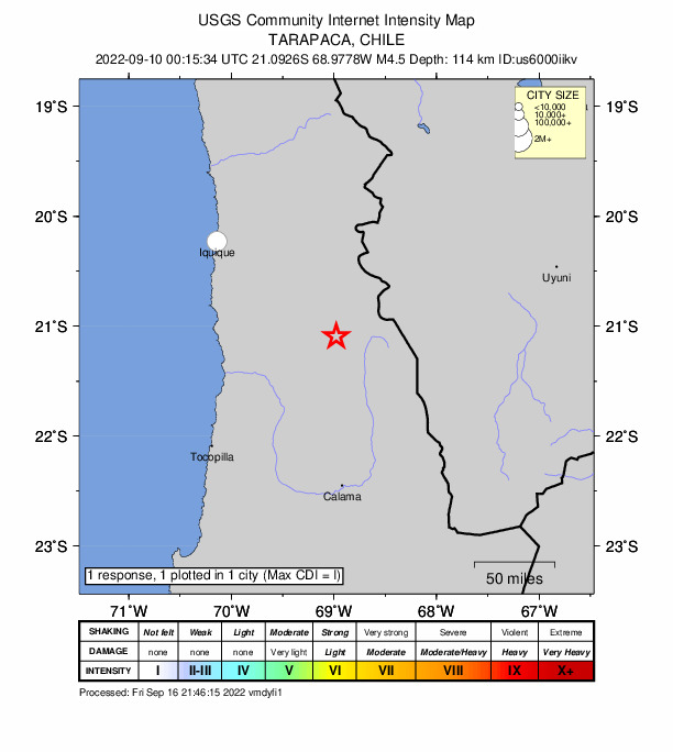 Did You Feel It? map: shaking reported by the public