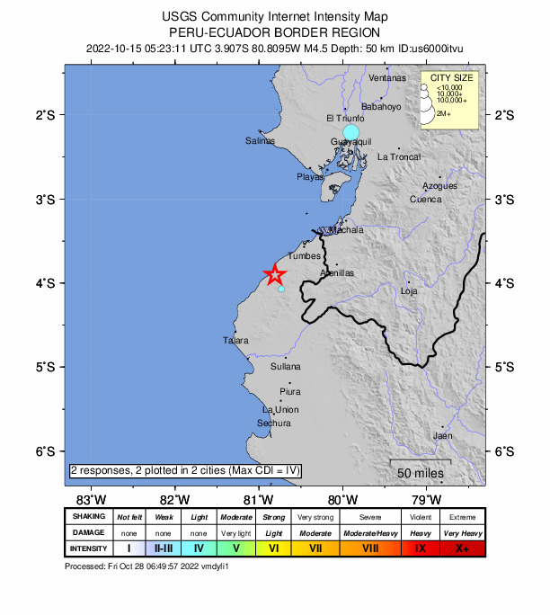 Did You Feel It? map: shaking reported by the public