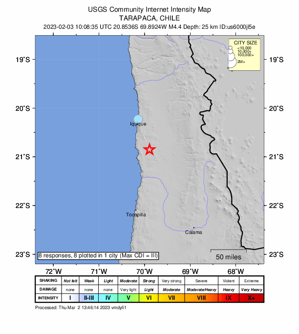 Did You Feel It? map: shaking reported by the public