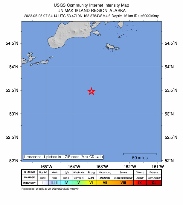 Did You Feel It? map: shaking reported by the public