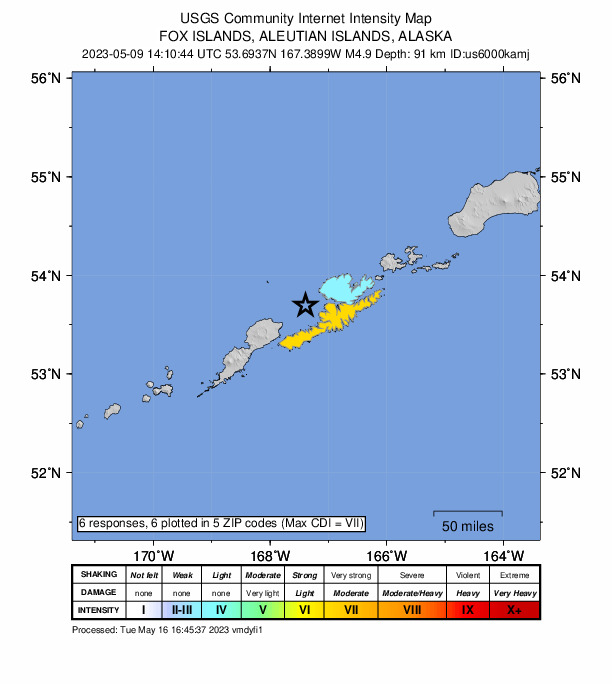 Did You Feel It? map: shaking reported by the public