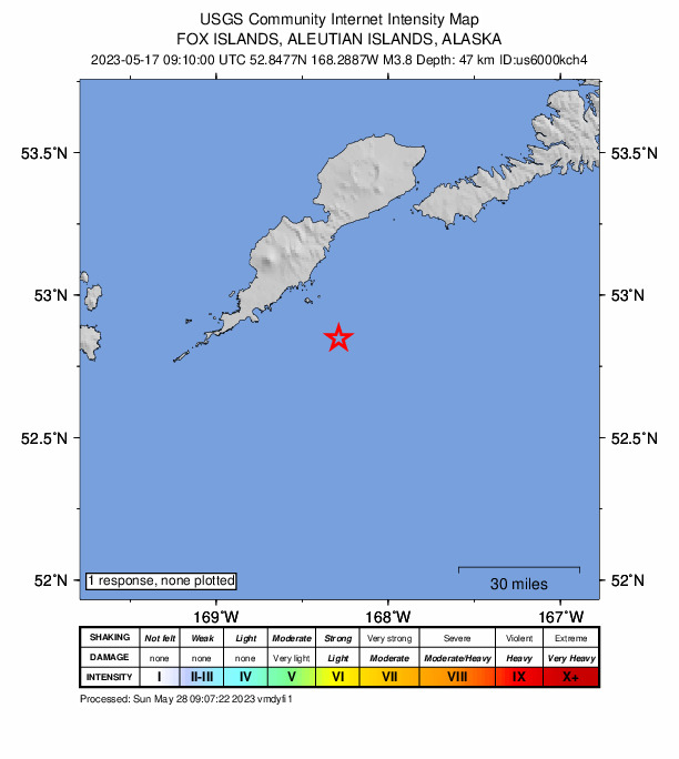 Did You Feel It? map: shaking reported by the public