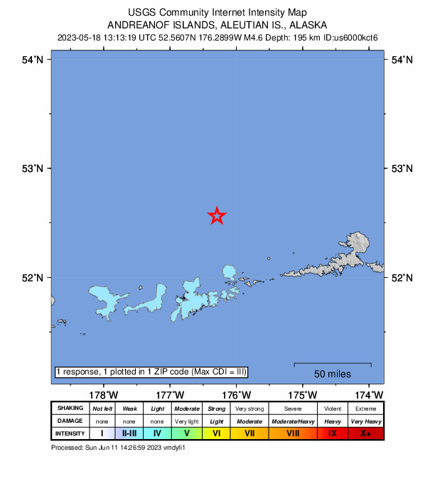 Did You Feel It? map: shaking reported by the public