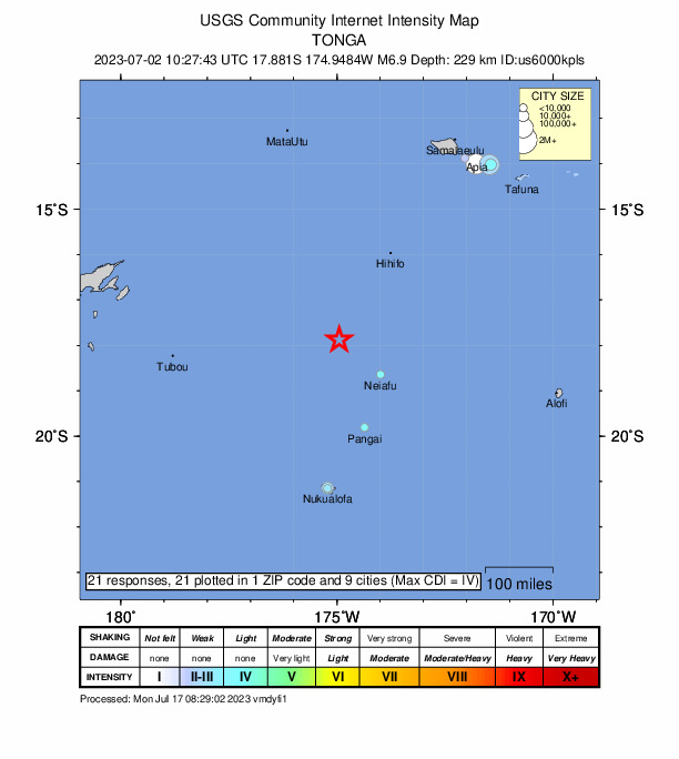 Did You Feel It? map: shaking reported by the public
